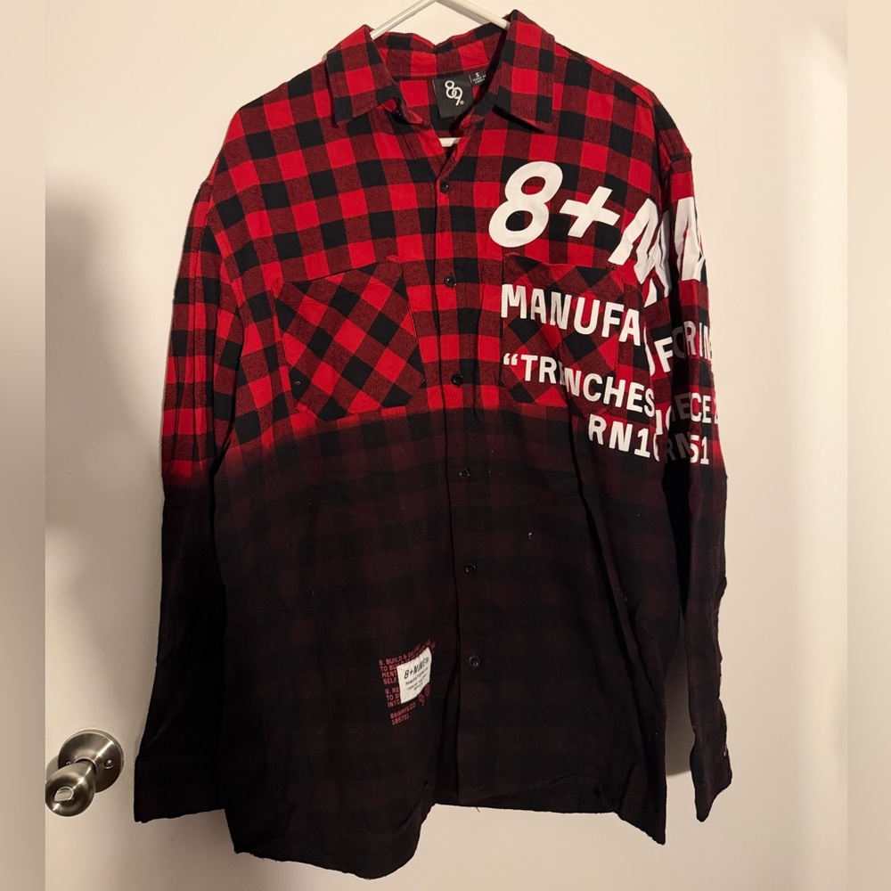 Red and Black Plaid Casual Button Down Shirt